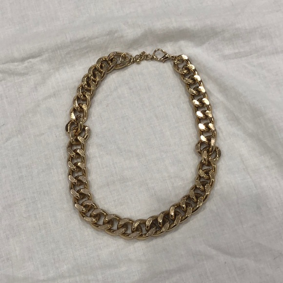 Gold Large Link Curb Chain Necklace - Picture 2 of 2
